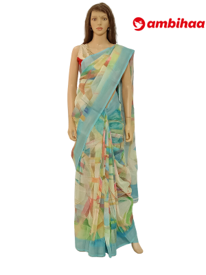 SAREE-APPLESILK-LINEON-SEABLUE-S0660-RS1099