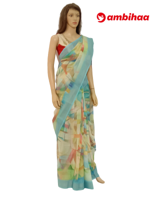 SAREE-APPLESILK-LINEON-SEABLUE-S0660-RS1099