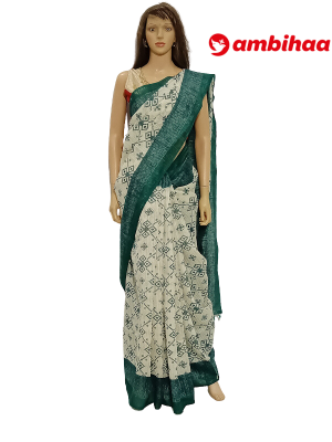 SAREE-CRAFTYSILK-JUTECOTTON-OFFWHITEBLUE-S0664-RS950