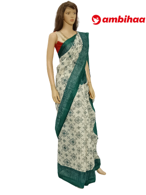 SAREE-CRAFTYSILK-JUTECOTTON-OFFWHITEBLUE-S0664-RS950