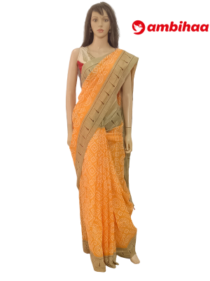 SAREE-CRAFTSILK-JUTECOTTON-ORANGE-S0665-RS950