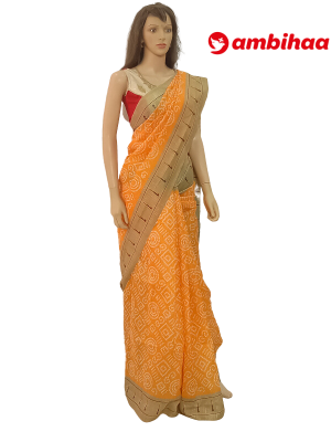 SAREE-CRAFTSILK-JUTECOTTON-ORANGE-S0665-RS950