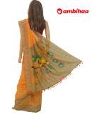 SAREE-CRAFTSILK-JUTECOTTON-ORANGE-S0665-RS950