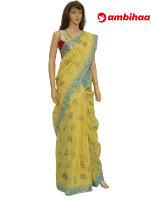 SAREE-APPLESILK-LINEON-LEMONYELLOW-S0657-RS1099